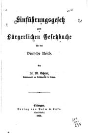 Tapa de Einführungsgesetz zum bürgerlichen Gesetzbuche für das deutsch Reich