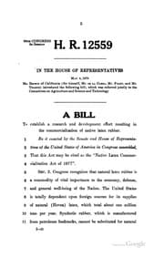 Tapa de Native latex commercialization act of 1978