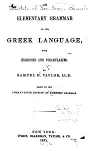 Tapa de An elementary grammar of the Greek language