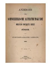 Tapa de Anzeiger für schweizerische Altertumskunde: Indicateur D'antiquités Suisses