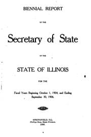 Tapa de Biennial Report of the Secretary of State of the State of Illinois