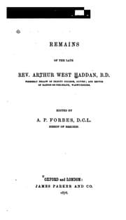 Tapa de Remains of the Late Rev. Arthur West Haddan