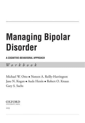 Tapa de Managing bipolar disorder