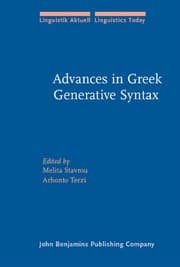 Tapa de Advances in Greek generative syntax