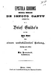 Tapa de Epistola Guidonis Michaeli Monacho de ignoto cantu directa =