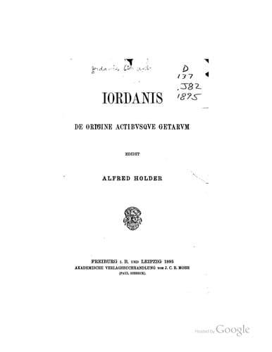 Tapa de De origine actibvsqve Getarvm
