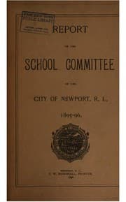 Tapa de Annual Report of the School Committee of the Town of Newport, for the Year Ending ...