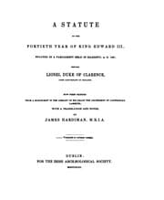 Tapa de A Statute of the Fortieth Year of King Edward III: Enacted in a Parliament ...