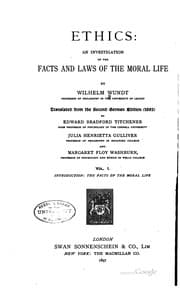 Tapa de Ethics: An Investigation of the Facts and Laws of the Moral Life by Wilhelm ...