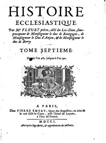Tapa de Histoire ecclésiastique