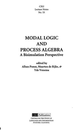 Tapa de Modal logic and process algebra
