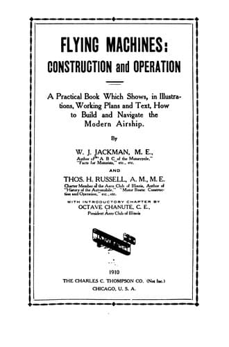 Tapa de Flying Machines: Construction and Operation