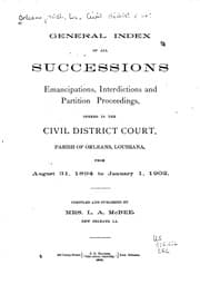 Tapa de General index of all successions, emancipations interdictions and partition proceedings