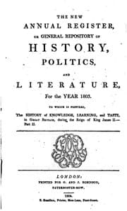 Tapa de The New Annual Register, Or General Repository of History, Politics, and ...