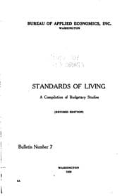 Tapa de Standards of Living: A Compilation of Budgetary Studies