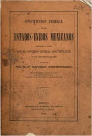 Tapa de Constitucion Federal de los Estados-unidos mexicanos sancionada y jurada por ...