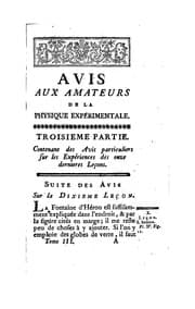 Tapa de L'art des expériences, ou, Avis aux amateurs de la physique: sur le choix, la construction et l ...