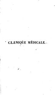 Tapa de Clinique médicale: ou choix d'observations receuilles a l'Hôpital de la ...