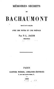 Tapa de Mémoires secrets de Bachaumont