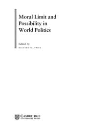Tapa de Moral limit and possibility in world politics