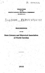 Tapa de Proceedings of the State Literary and Historical Association of North Carolina