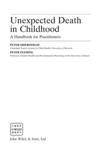 Tapa de Unexpected death in childhood