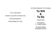 Tapa de To will & to do