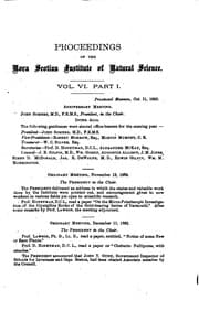 Tapa de Proceedings of the Nova Scotian Institute of Science
