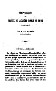 Tapa de Mémoires de l'Académie des sciences, belles-lettres et arts de Savoie