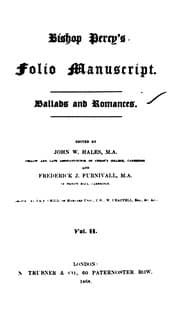 Tapa de Bishop Percy's Folio Manuscript: Ballads and Romances