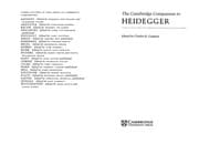 Tapa de The Cambridge companion to Heidegger