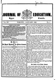 Tapa de The Journal of Education for Upper Canada