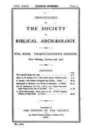 Tapa de Proceedings of the Society of Biblical Archaeology