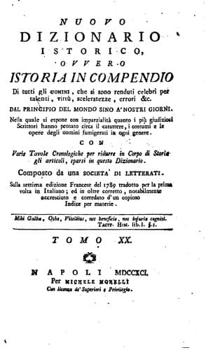 Tapa de Nuovo dizionario istorico