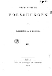 Tapa de Syntaktische Forschungen, von B. Delbrück und E. Windisch