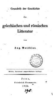 Tapa de Grundriss der Geschichte der griechischen und römischen Litteratur