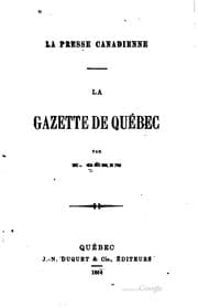 Tapa de La Gazette de Québec