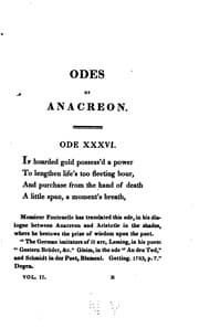 Tapa de Odes of Anacreon