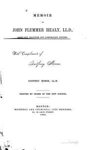 Tapa de Memoir of John Plummer Healy, LL. D.