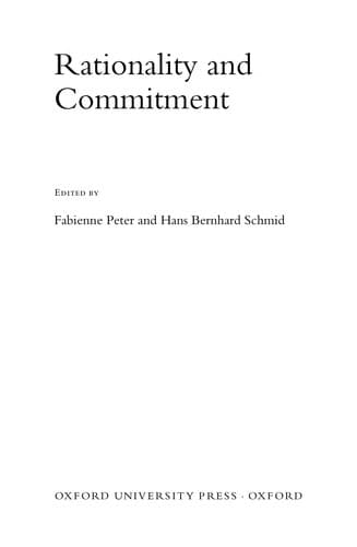 Tapa de Rationality and commitment