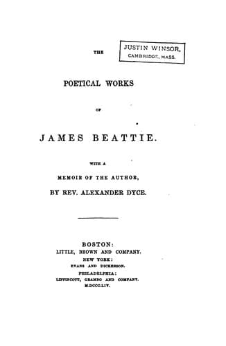 Tapa de The poetical works of James Beattie