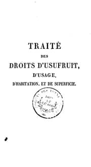 Tapa de Traité des droits d'usufruit, d'usage, d'habitation, et de superficie