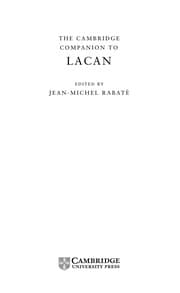 Tapa de The Cambridge companion to Lacan