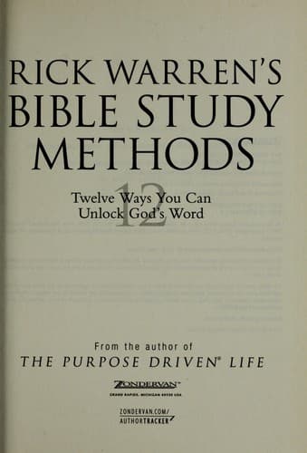 Tapa de Rick Warren's Bible study methods