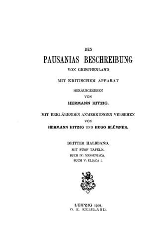 Tapa de Pausaniae Graeciae descriptio