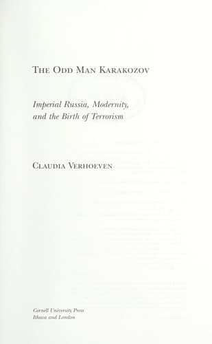 Tapa de The odd man Karakozov