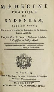 Tapa de Médecine pratique de Sydenham: avec des notes