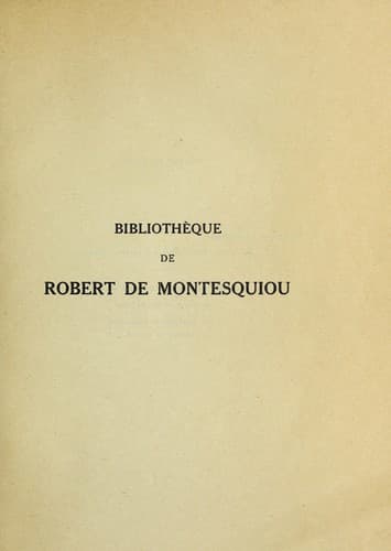 Tapa de Robert de Montesquiou bibliothèque