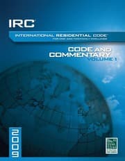 Tapa de 2009 International Residential Code Commentery, Volume 1 (International Code Council Series)