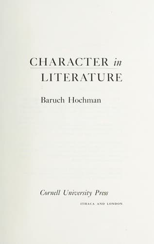 Tapa de Character in literature